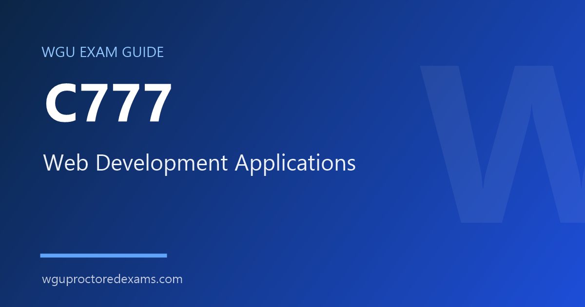 WGU C777 Web Development Applications exam guide cover