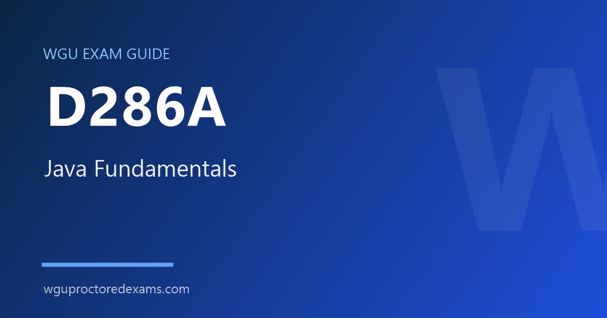 WGU D286A Java Fundamentals exam guide cover