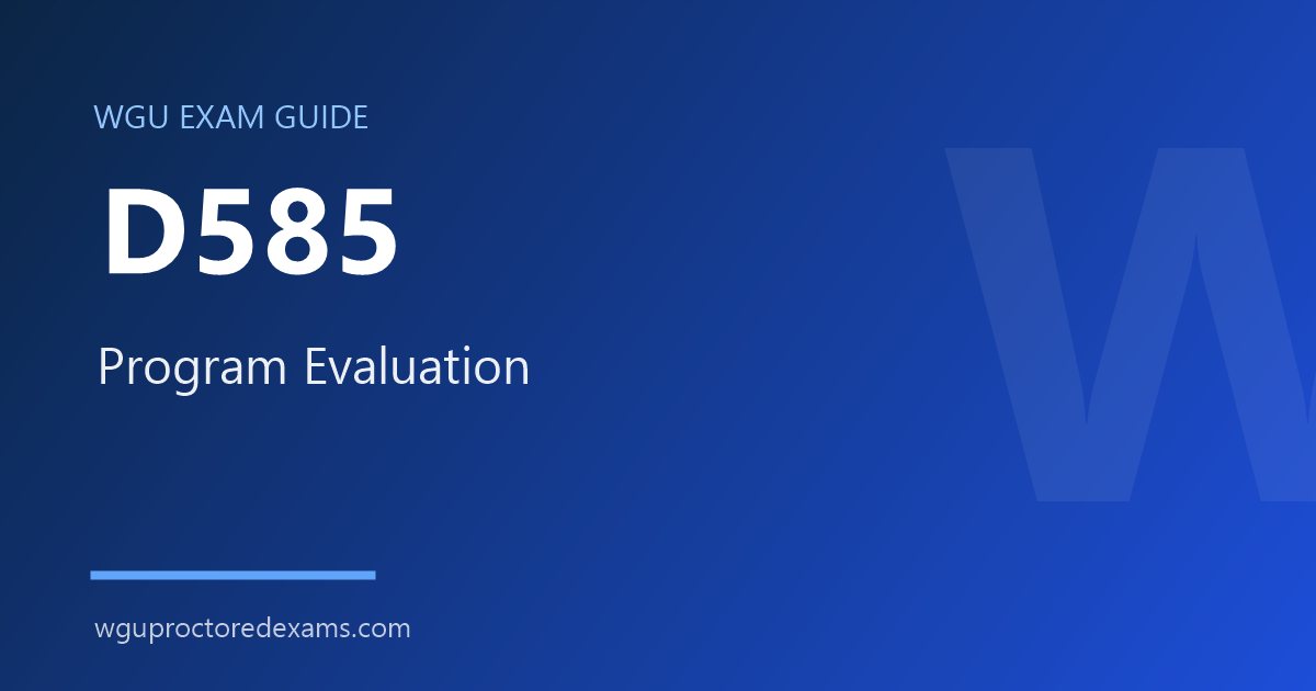 WGU D585 Program Evaluation exam guide cover