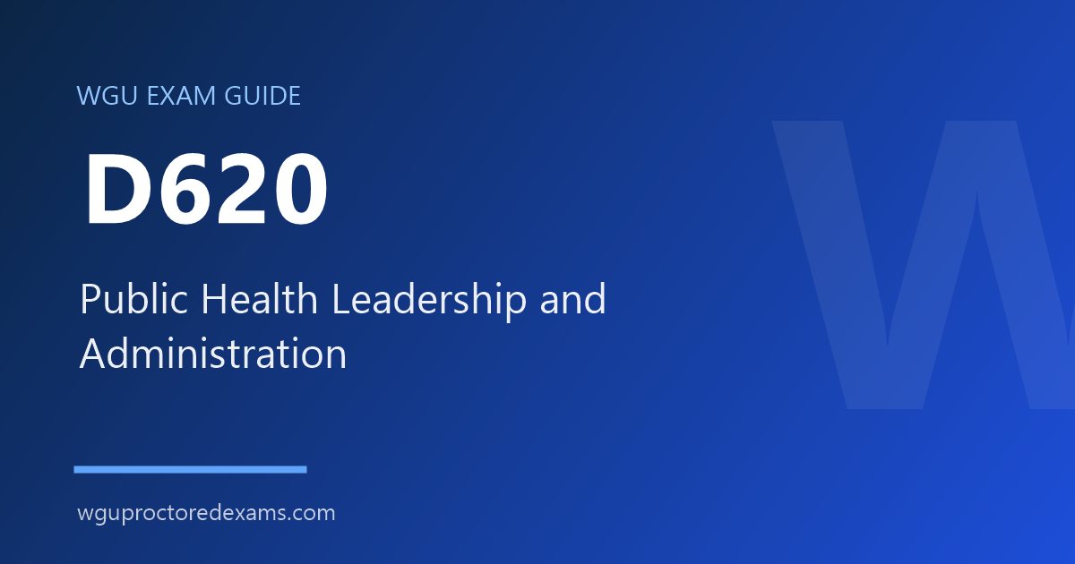 WGU D620 Public Health Leadership and Administration exam guide cover